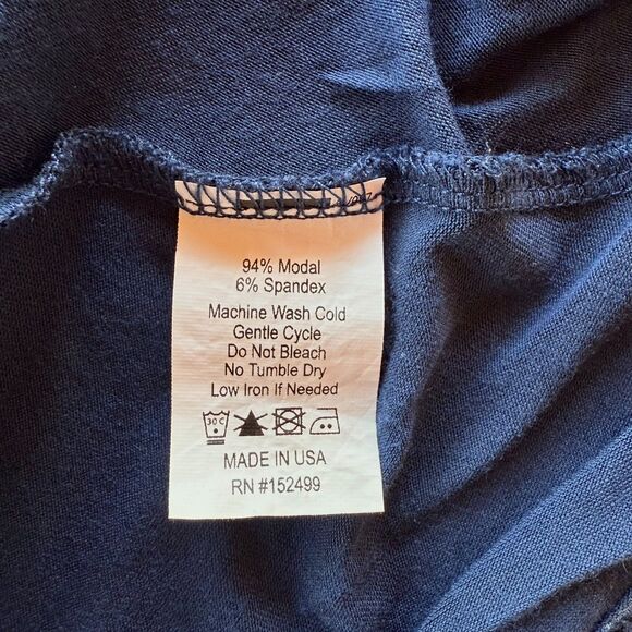 Amour Vert Vivian Flutter Short Sleeve Elastic Waist Modal Dress in Navy Size XS - Picture 6 of 10